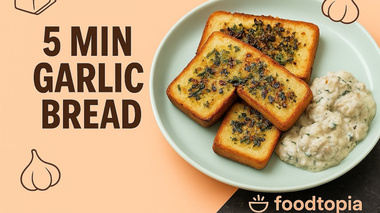 Quick 5-Minute Garlic Bread | At Home Recipe | No Oven Needed | 