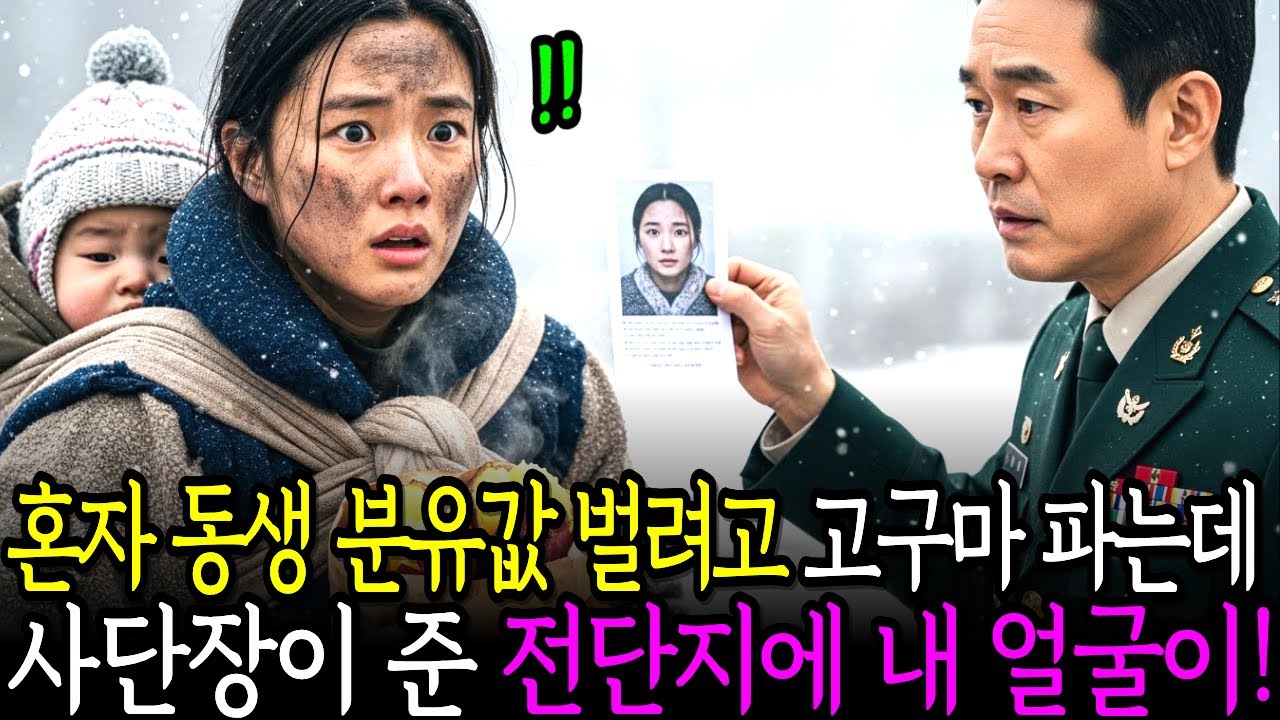 혼자 동생 분유값 벌려고 고구마 장사하는데 사단장이 전단지 붙히며 찾는 사람이 있다고 봤더니 내 어릴때 얼굴이?? | 오디오북 | 노후사연 | 감동사연