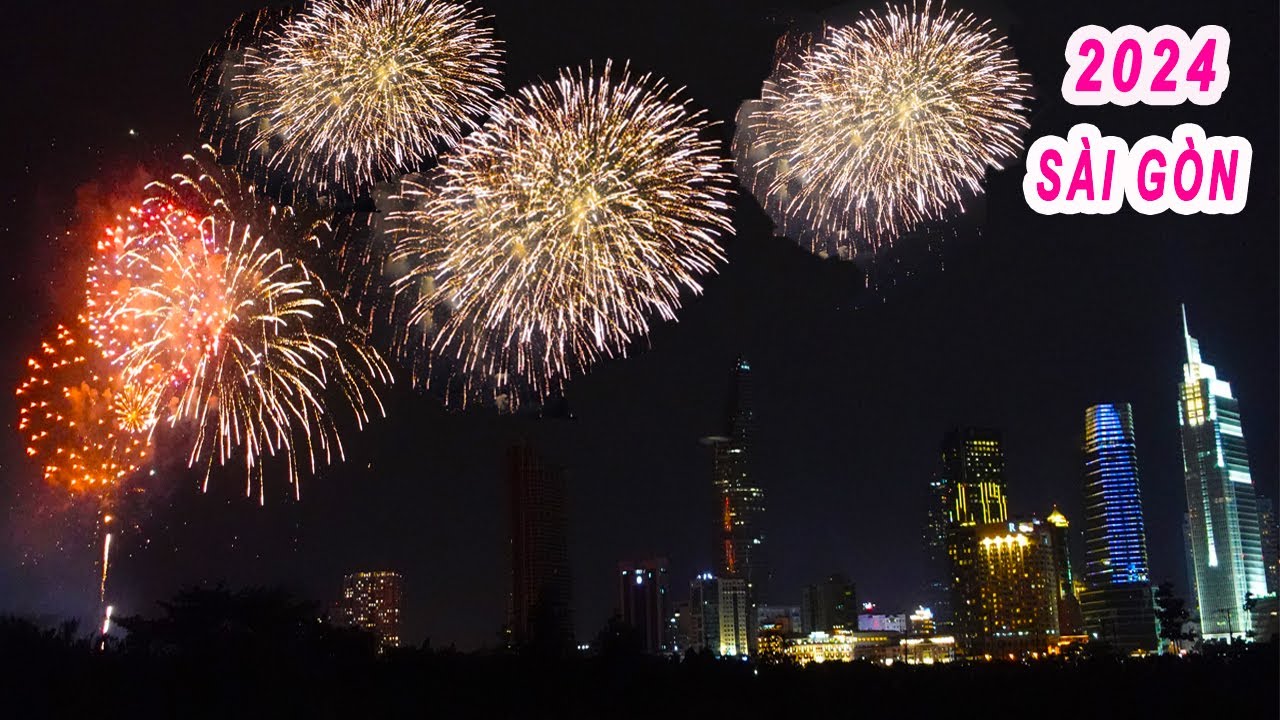 Bắn pháo Hoa cực đẹp giao thừa 2024 | Sài Gòn 2024