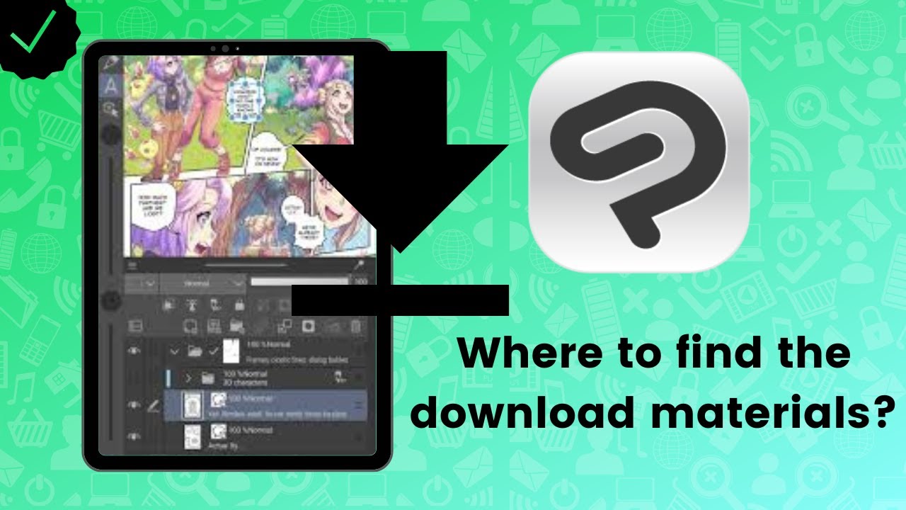 Where to find the download materials on Clip Studio Paint?