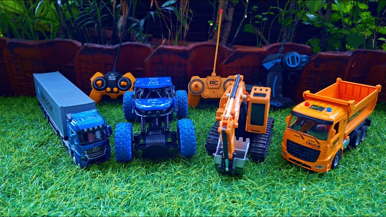 Mencari dan merakit mainan mobil boks/ eskalator/mobil monster/dan mobil dam truk 