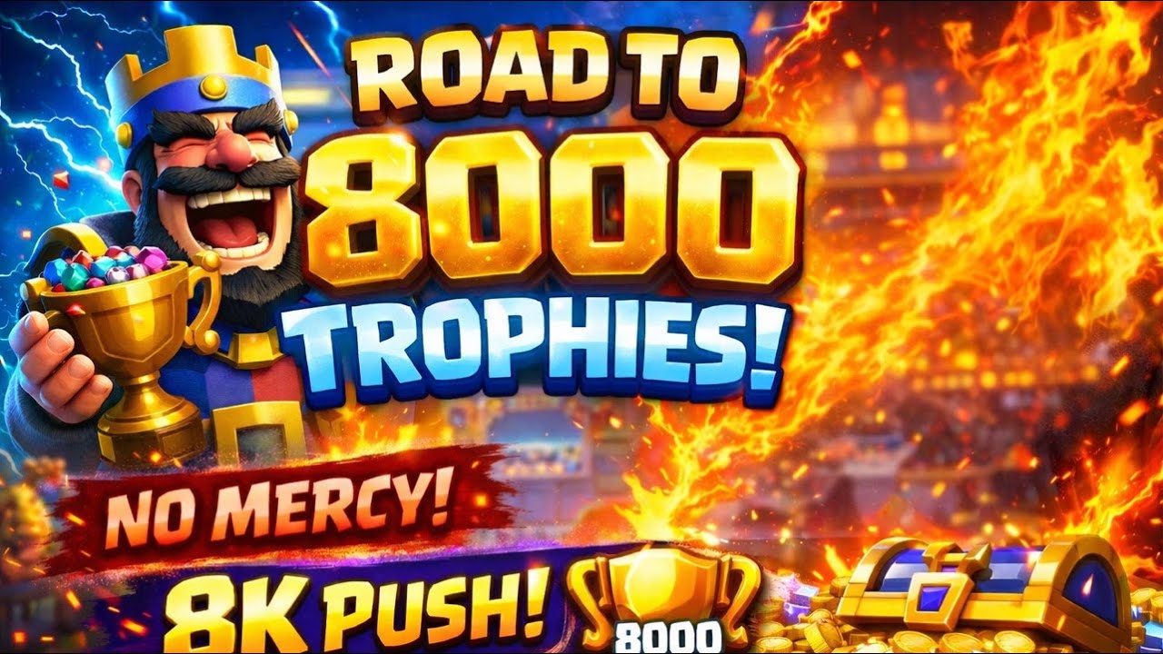 ROAD TO 8000 TROPHIES LIVE 🔥 | No Mercy Push in Clash Royale | Can I Reach 8K Today?