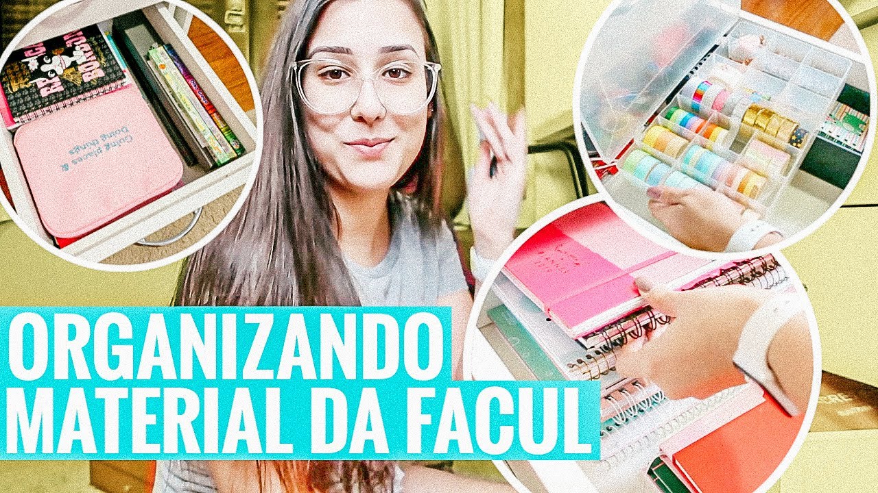 ORGANIZANDO a minha GAVETA de MATERIAIS DA FACULDADE