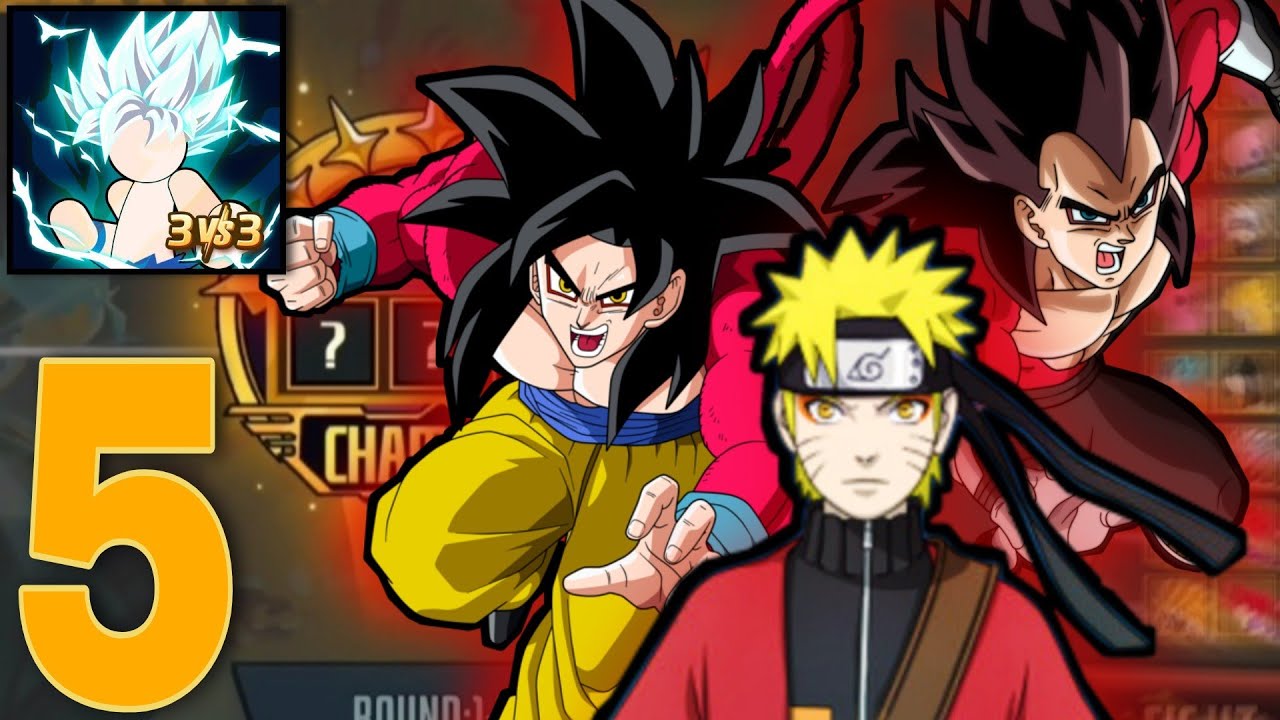 Stickman Dragon Fight (Tournament 3v3) - Goku, Vegeta and Naruto - Gameplay #5