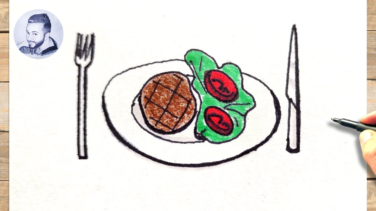 Comment dessiner une assiette repas