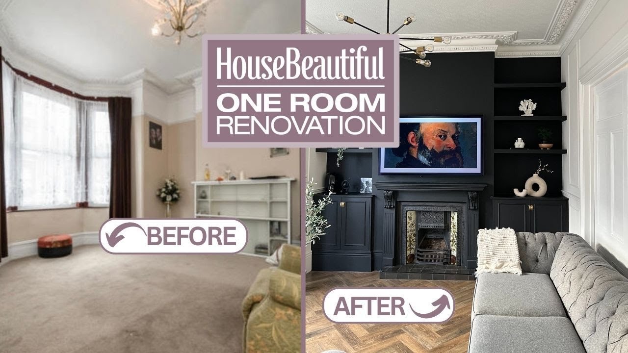 Victorian Living Room Makeover With A Striking Black Feature Wall | House Beautiful