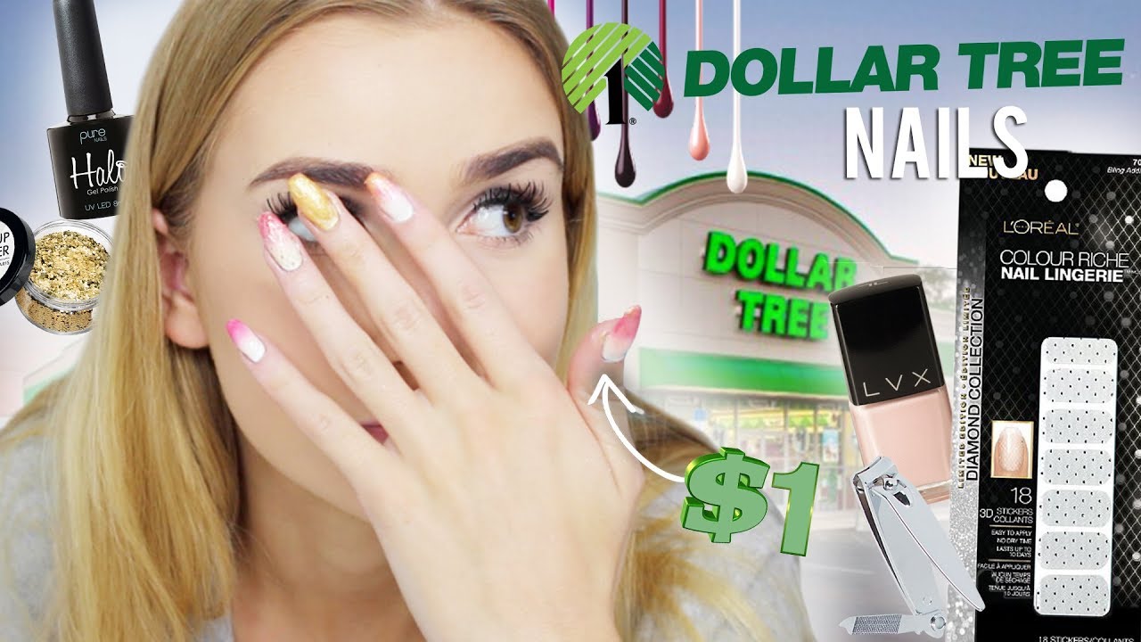 DOLLAR TREE NAIL ART CHALLENGE!! (why am i doing this, i suck at doing nails)