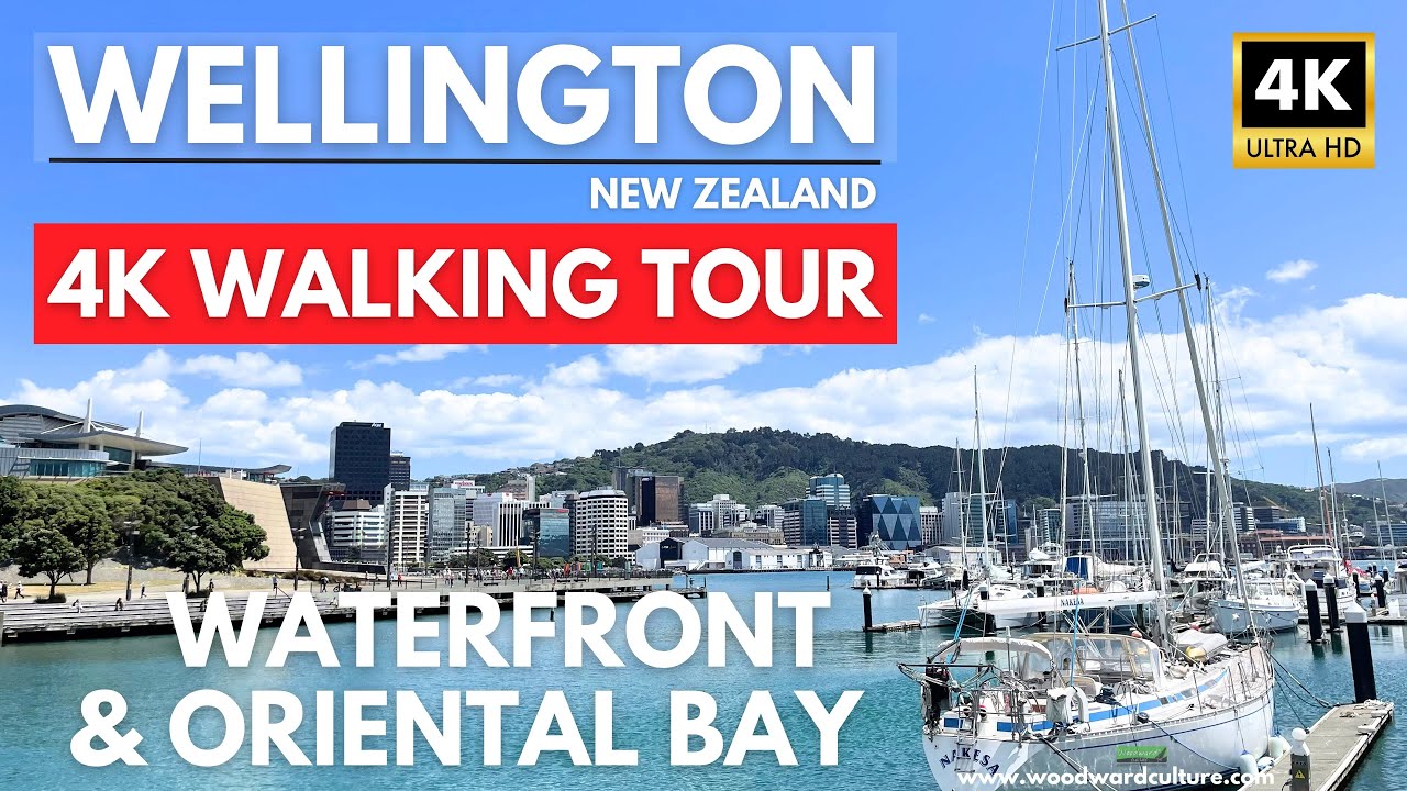 WELLINGTON, New Zealand 4K Walking Tour | 1-hour Wellington Waterfront and Oriental Bay Walk in 4K