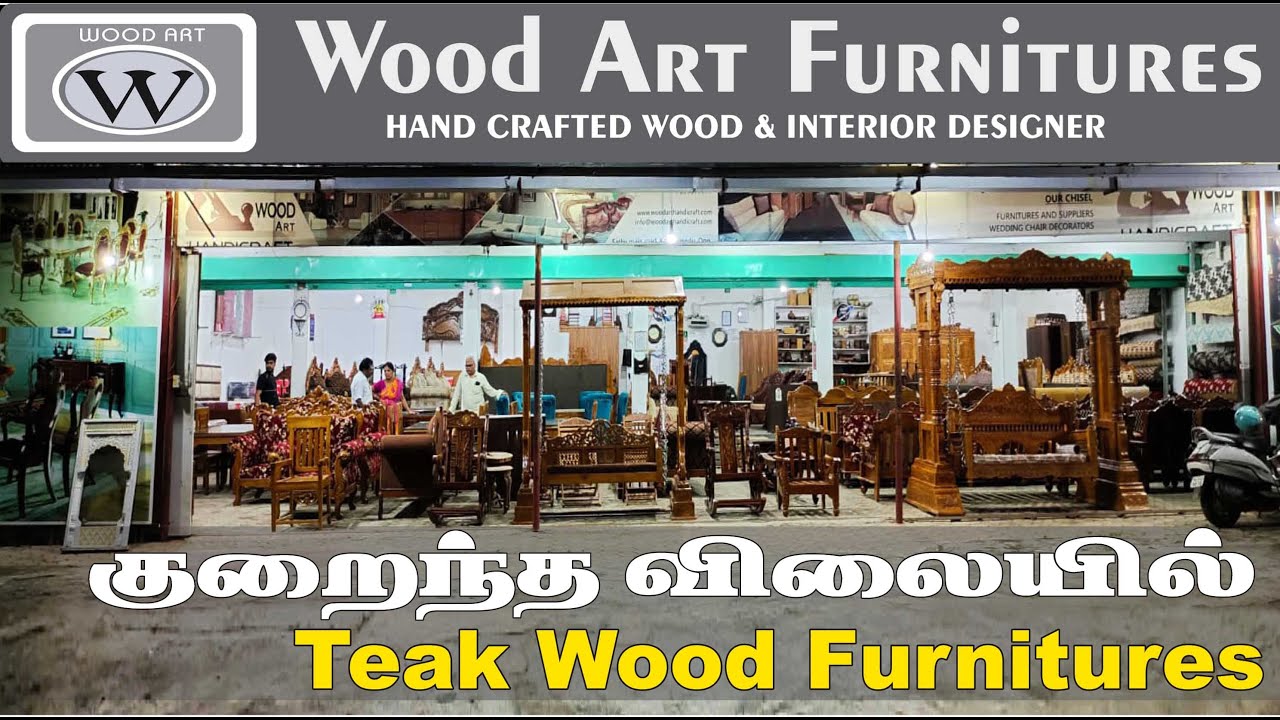 Teak Wood Furniture Showroom in Coimbatore | Wood Art Handicraft in Coimbatore | #wellcomindia