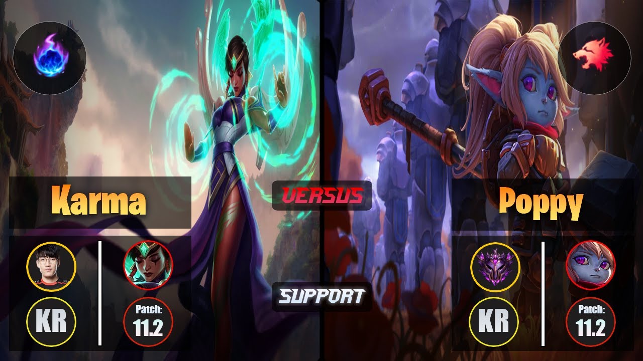 Tarzan KARMA (Support) [Arcane Comet] VS POPPY - Master KR Patch 11.2
