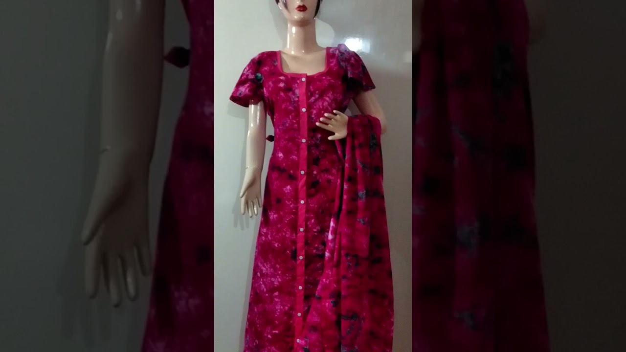 Aarna Taidai Cotton Front Open Night Dress
