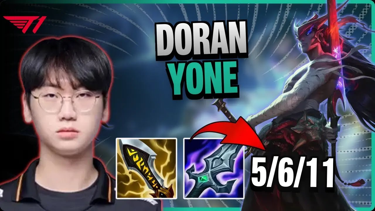T1 Doran MIDDLE Yone vs Sylas | 15.9