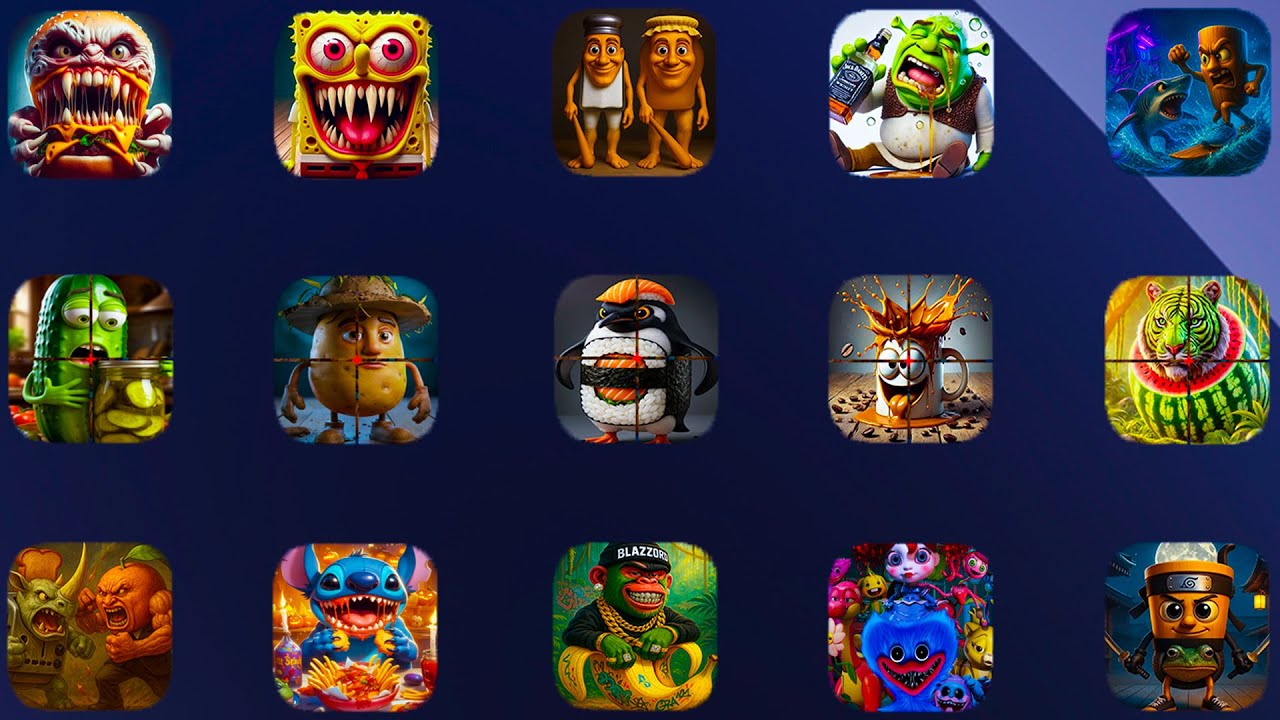 Brainrot Sniper, Tung Tung Sahur, Poppy Playtime, LinGang Melon, Skibidi Toilet, Among Us, Game Play