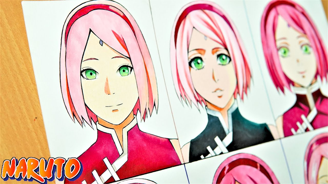 Drawing SAKURA in different anime styles | NARUTO (ボルト)