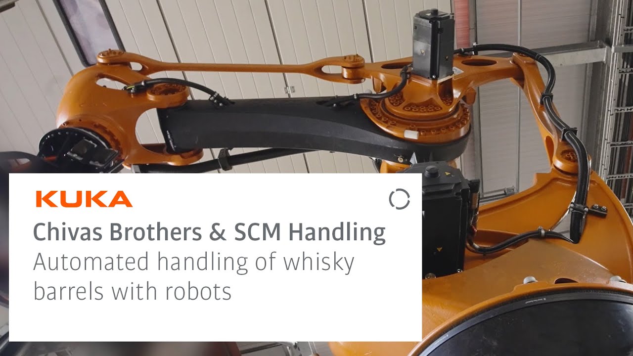 Automated palletising of whisky barrels using industrial robots