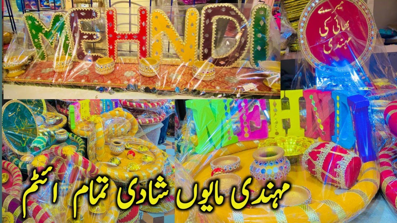 Mayo mehndi decoration item market in karachi || Mayo mehendi decoration thaal || light house