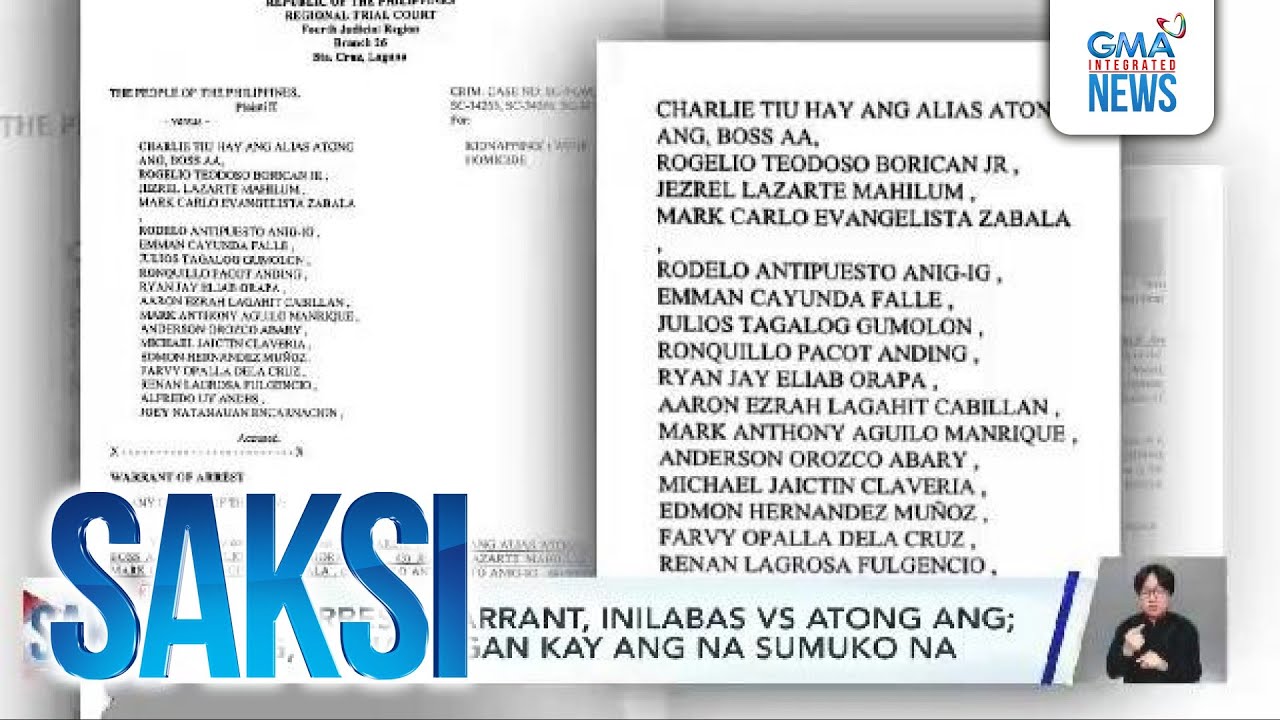4 na arrest warrant, inilabas vs Atong Ang; CIDG, nanawagan kay Ang na sumuko na| Saksi