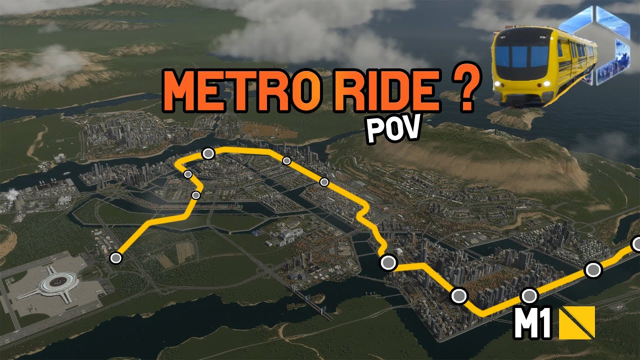 POV Metro tour with real sounds and overhead view - beautiful Metropolitan Area cities skylines 2