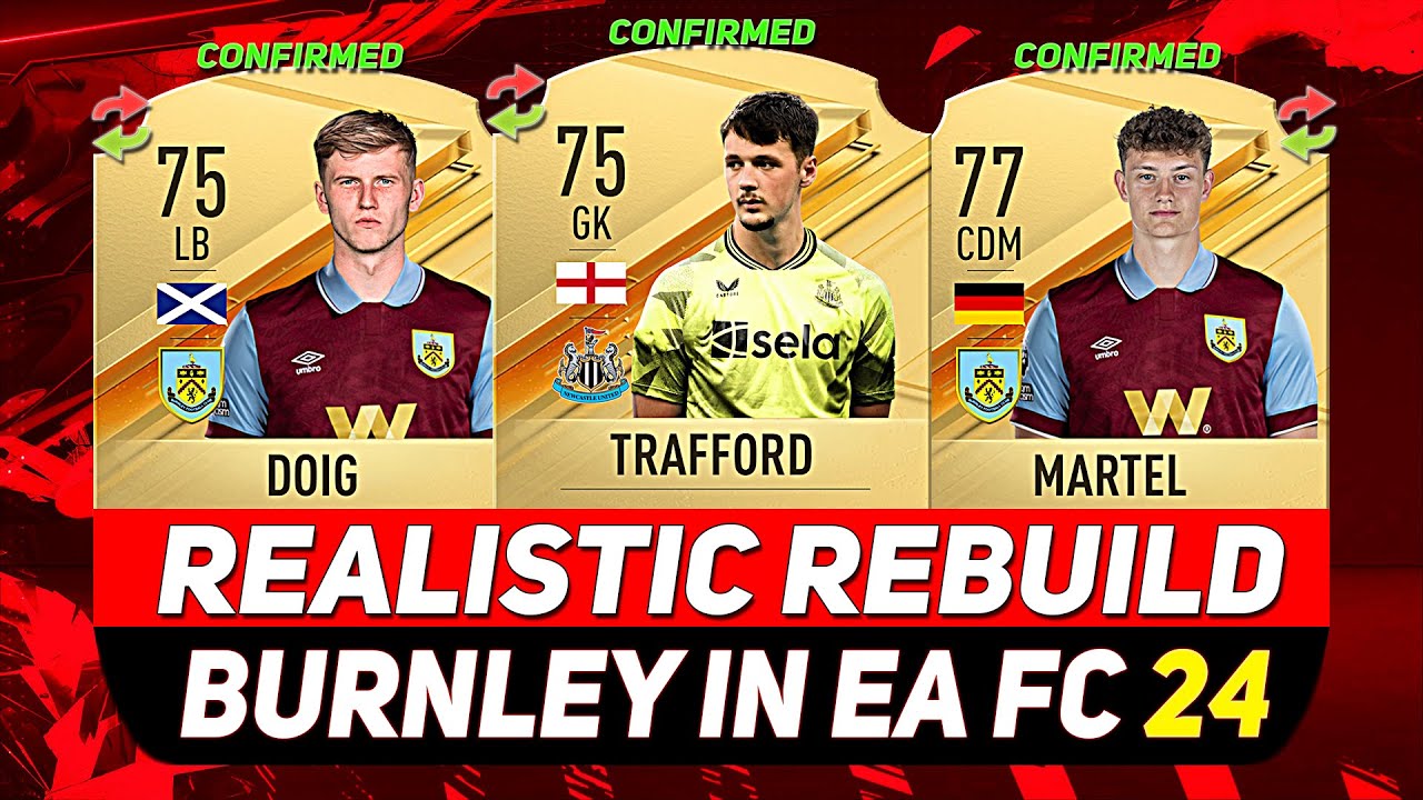🏆BURNLEY REALISTIC REBUILD IN EA FC 24 CAREER MODE! ft. TRAFFORD, DOIG, MARTEL...etc