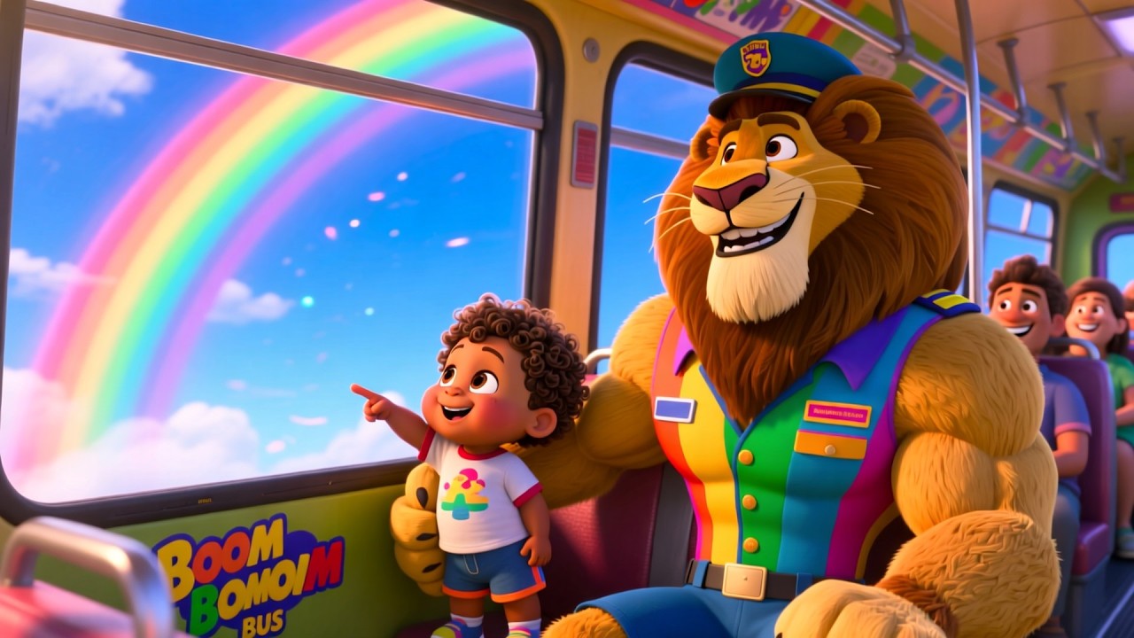 Lion’s Boom Boom Bus 🦁🚌 Fun Vehicle & Learning Song for Kids | ABC & Numbers Adventure