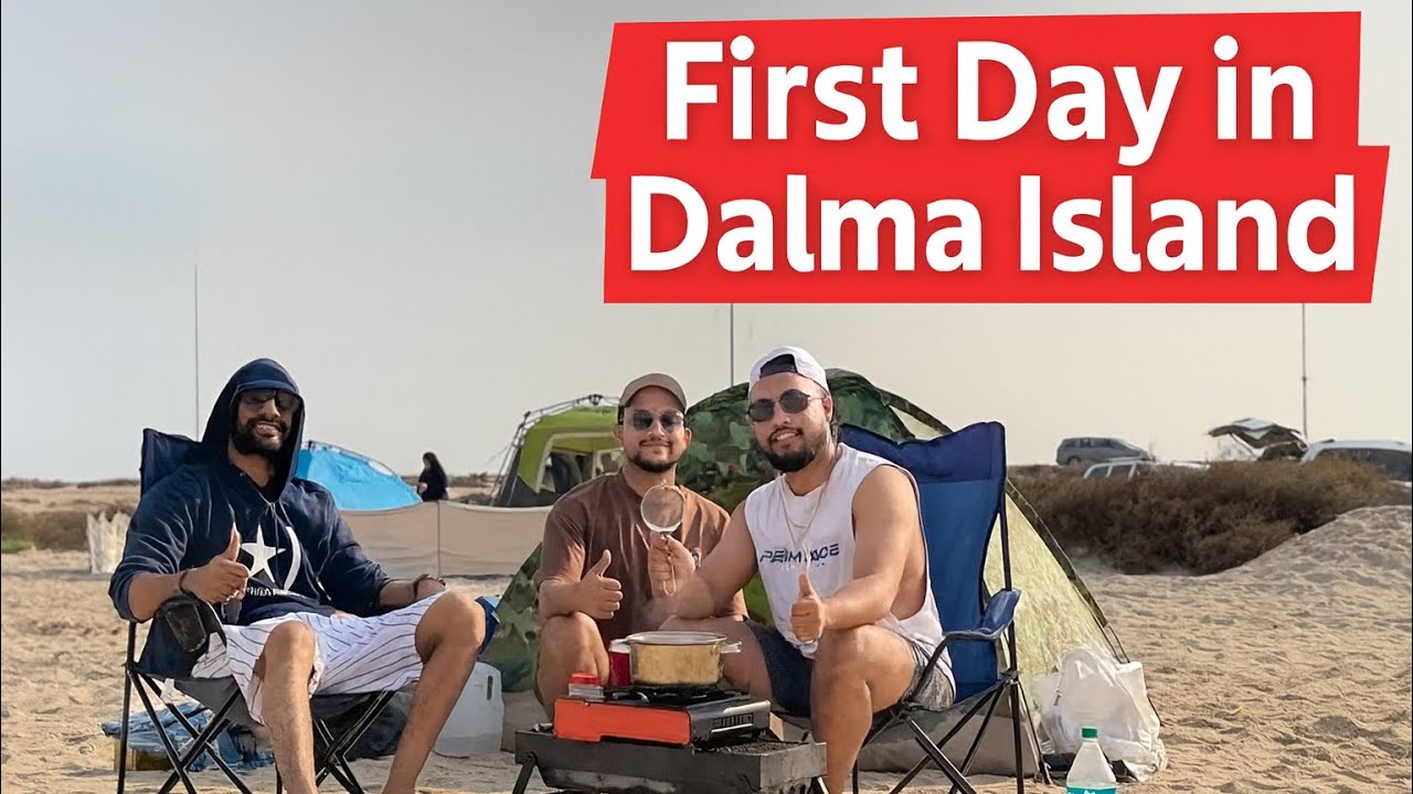 First Day in Dalma Island | Ferry Details, Camping Setup | explore Abudhabi 🇦🇪
