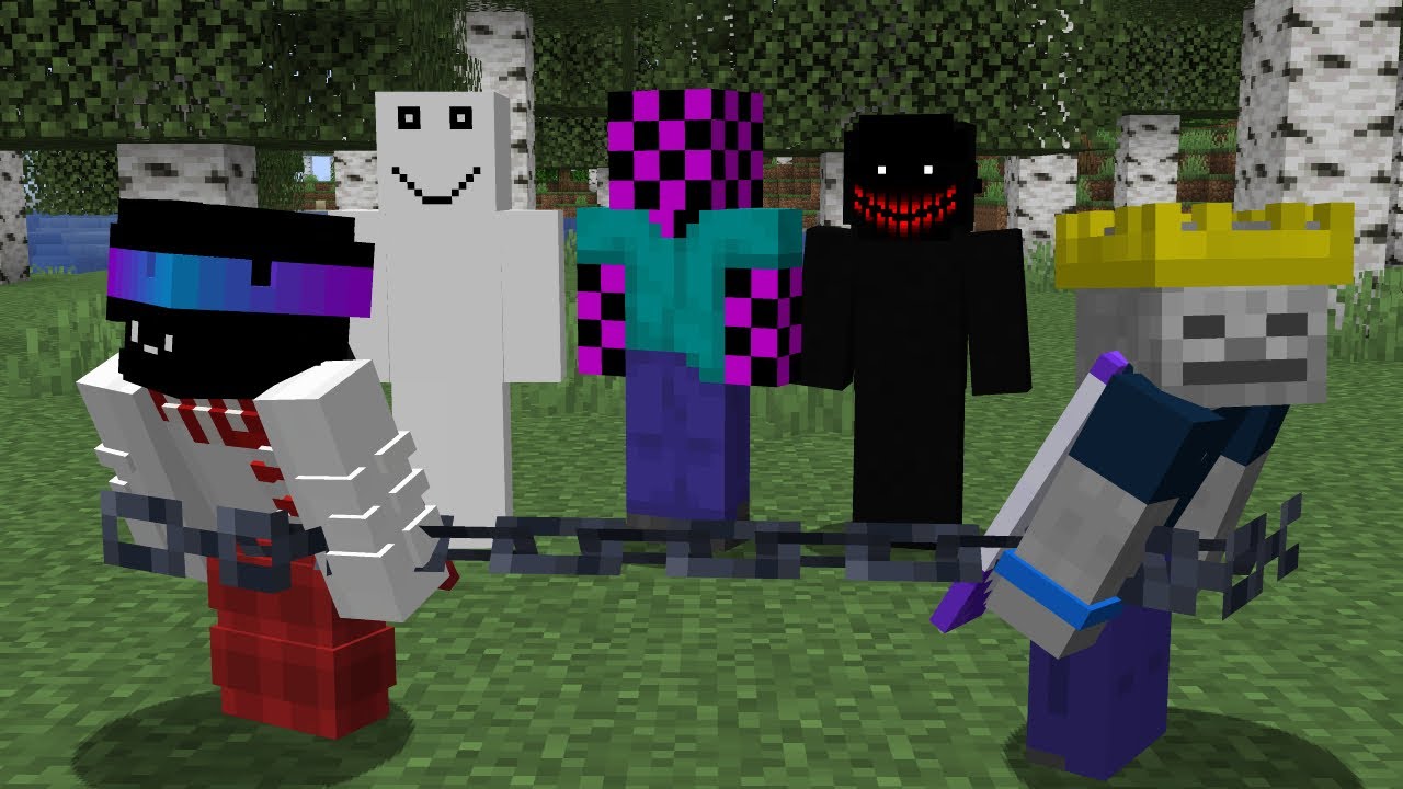 Связанные вместе с ужасными модами в Minecraft