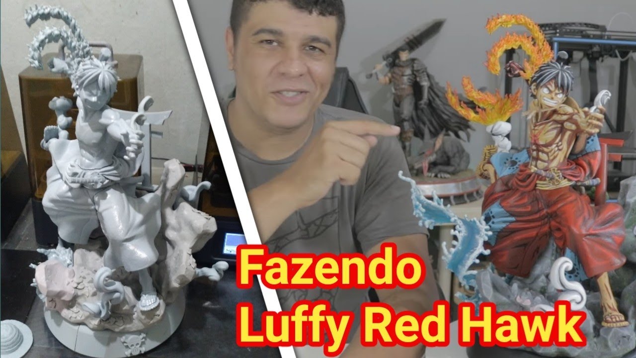 Fazendo Luffy One Piece impressão 3D - Pintura Cell Shading anime - Colecionáveis do Bionic 3D