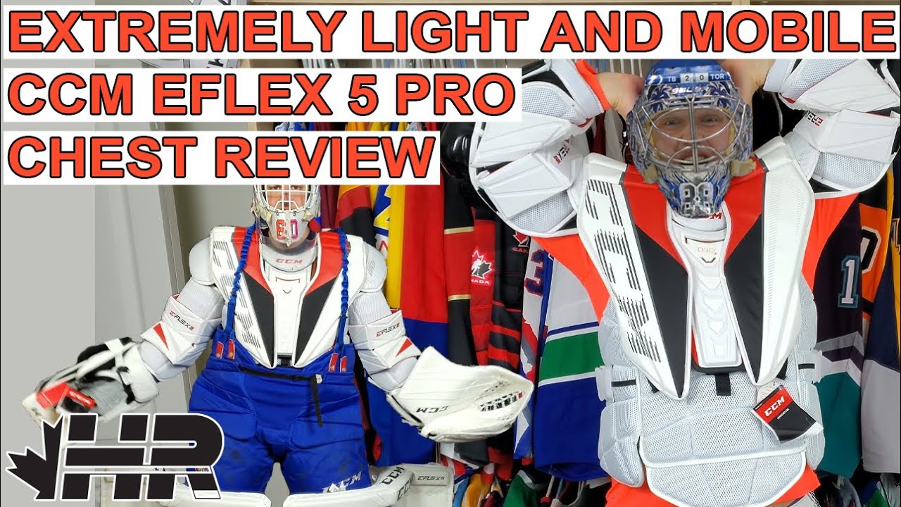 Extremely light and mobile. CCM Eflex 5 Pro hockey goalie chest and arm protector Snap Shot Review
