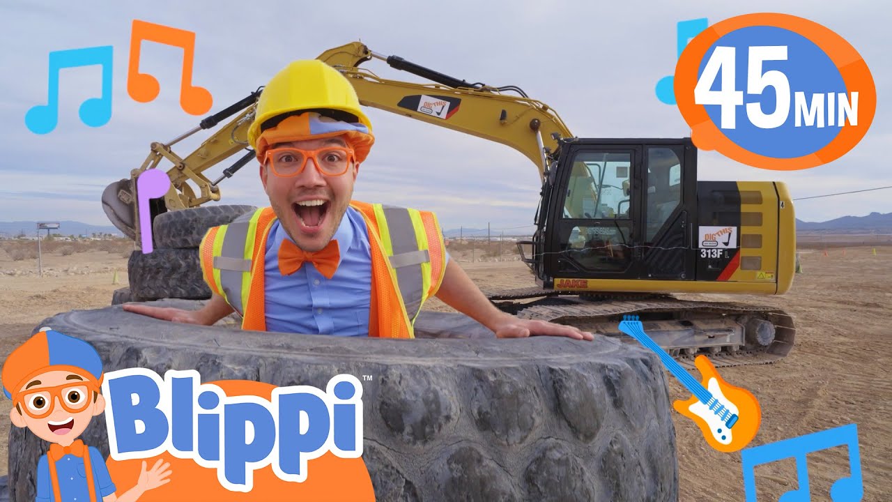 EXCAVATOR SONG! + More | 45 Minutes of Blippi Educational Videos for Kids