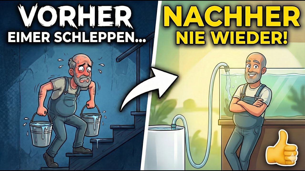 Nie wieder Eimer schleppen! Mein neues Aquarium Wassertank-System