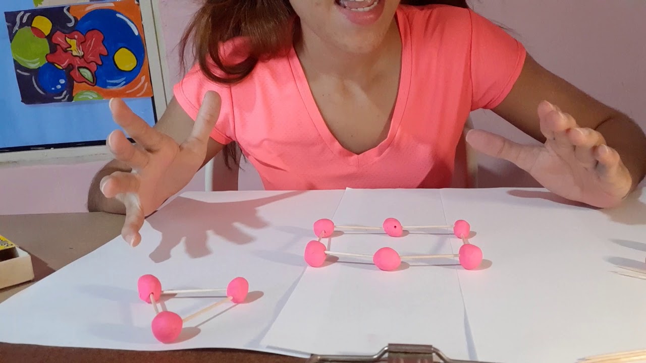 figuras geométricas con palillos y plastilina