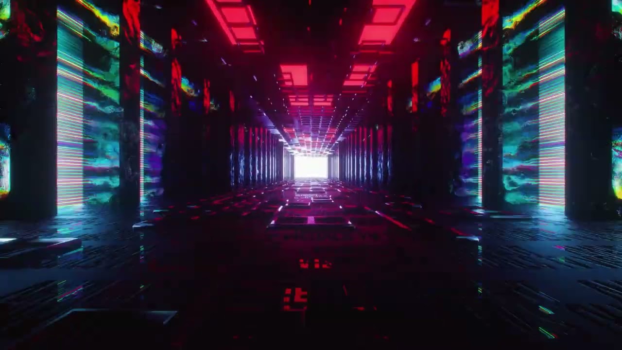 Futuristic Animation Loop: The Corridor (2 Hrs Satisfying, VJ Loop, Screensaver, ASMR) 4K 60p