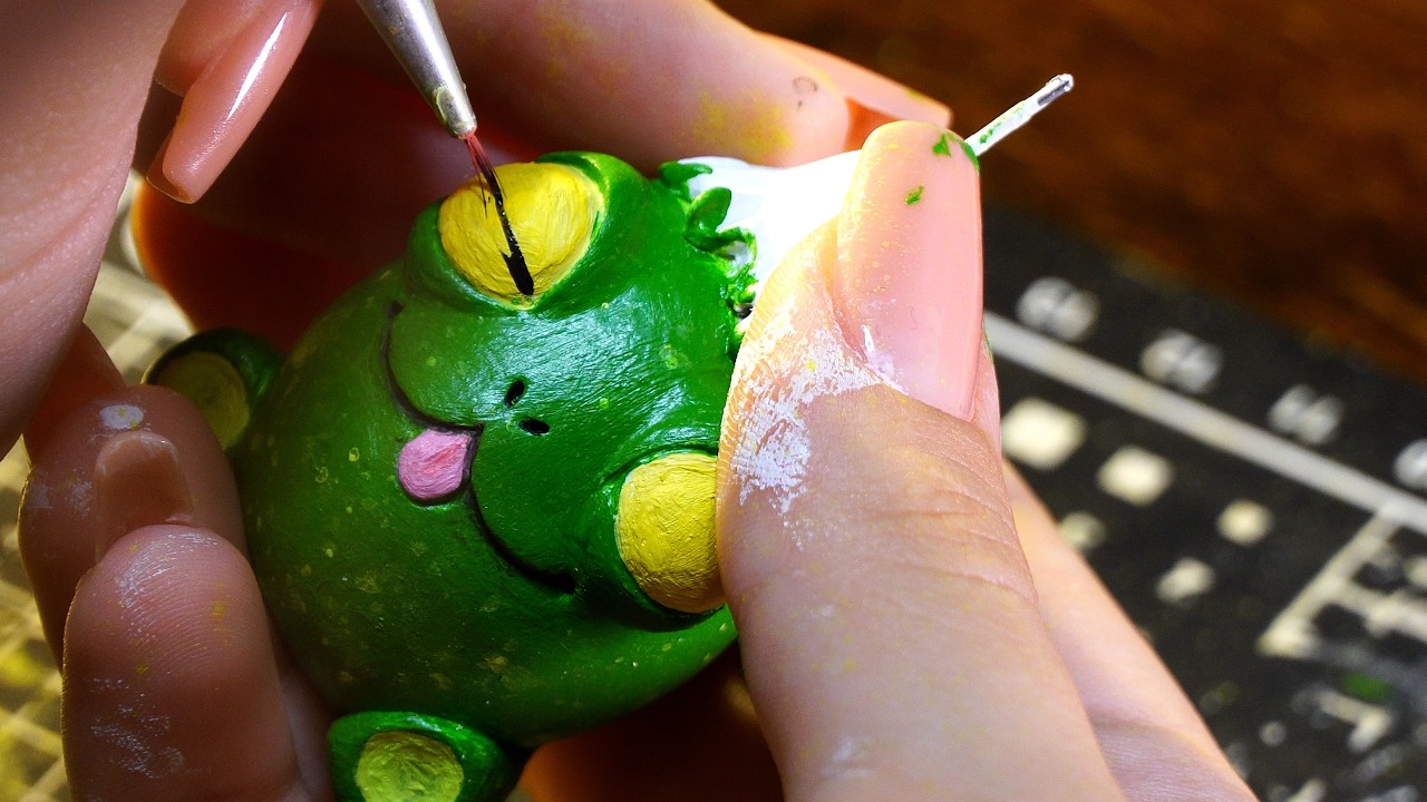 ❀ Sculpting a frog with flower hat to keep me company ❀ Cute sculpture polymer clay tutorial
