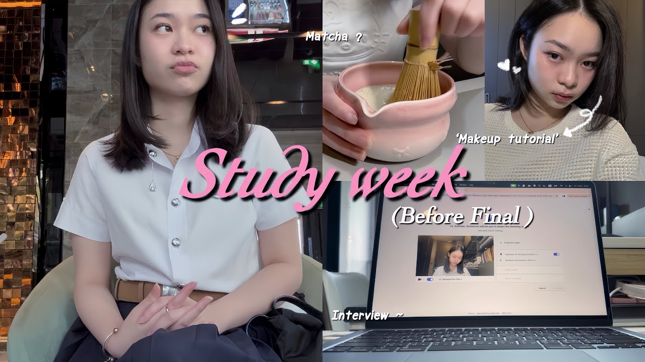 Study vlog 📃 | กินอะไรช่วงเตรียมสอบ🍵,Makeup tutorial,Prep before final exam,เริ่มต้นเป็็นเด็กฝึกงาน