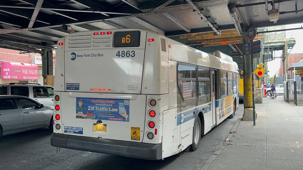 2011 New Flyer XD40 #4863 B6 Limited Bus Ride to East New York!