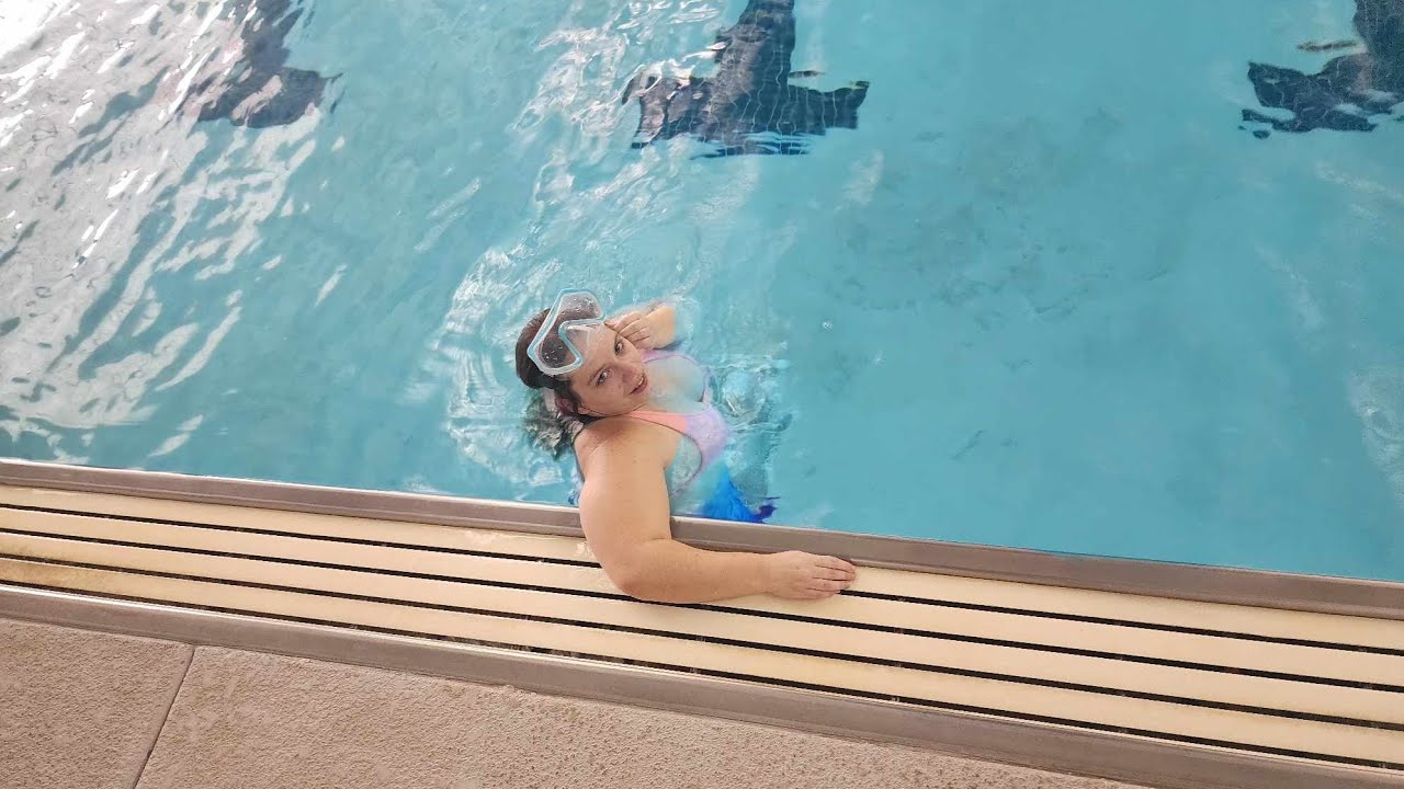 (sorry if I was wearing my goggles) my first swim in my mermaid tail
