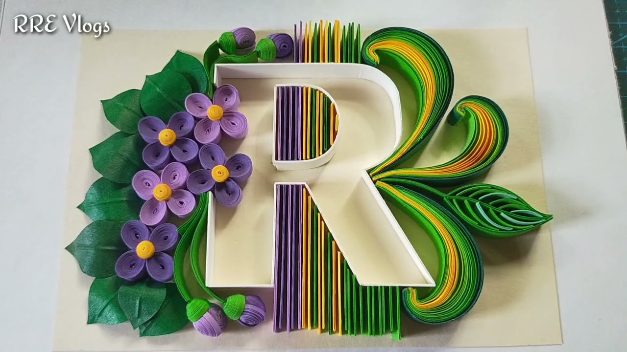 How to make Paper Quilling Typography Letter R| Paper Quilling Tutorial| #quilling #quillingcard
