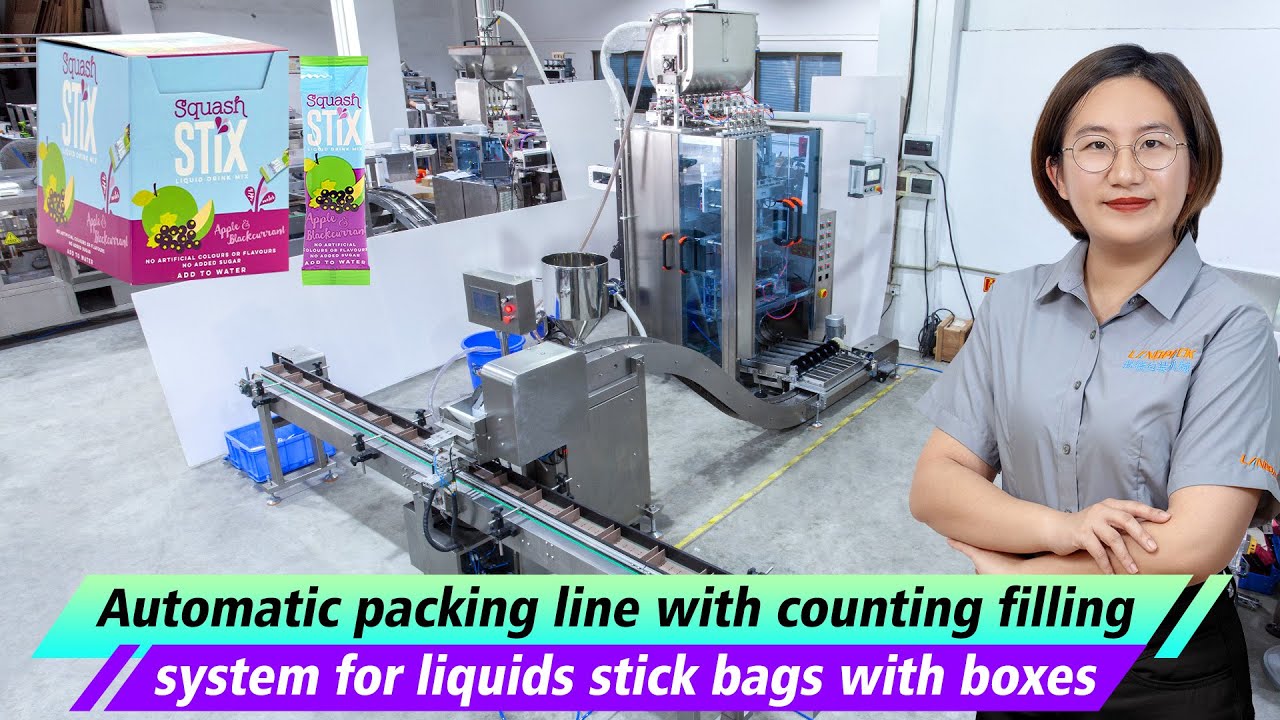 Liquid Stick Packing Line with Counting Filling Cartoning System | Multi‑Lane Stick Pack Machine
