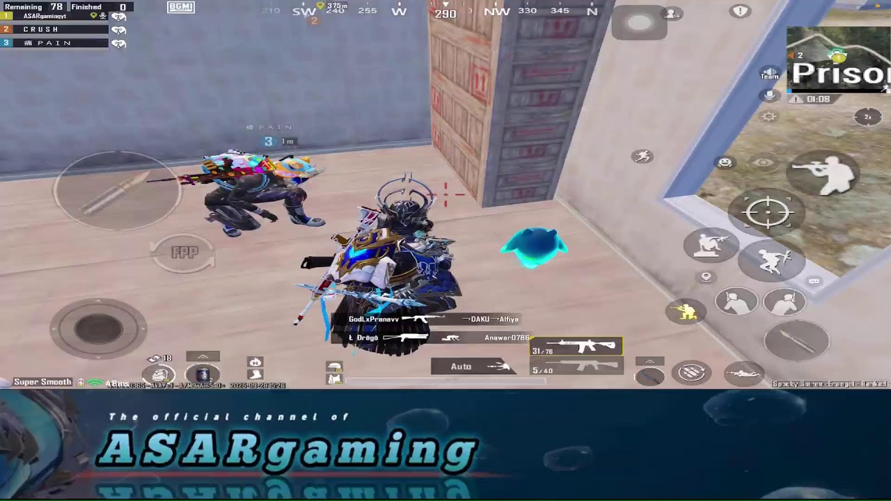 4.0 update new events ASAR gaming Live Stream BGMI Rush game play with random players