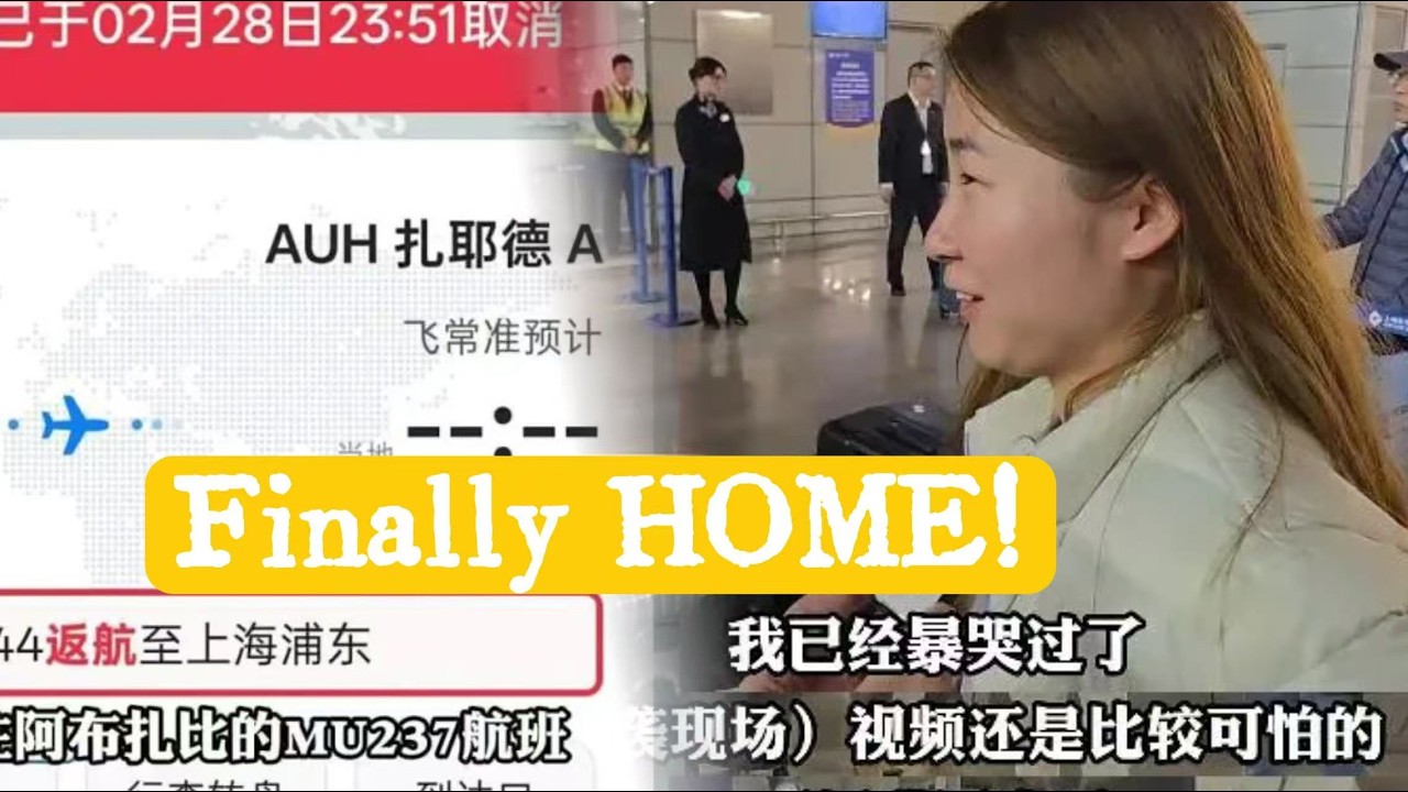 'I've cried my eyes out...' SCENE at Shanghai airports as flights involving Middle East returned