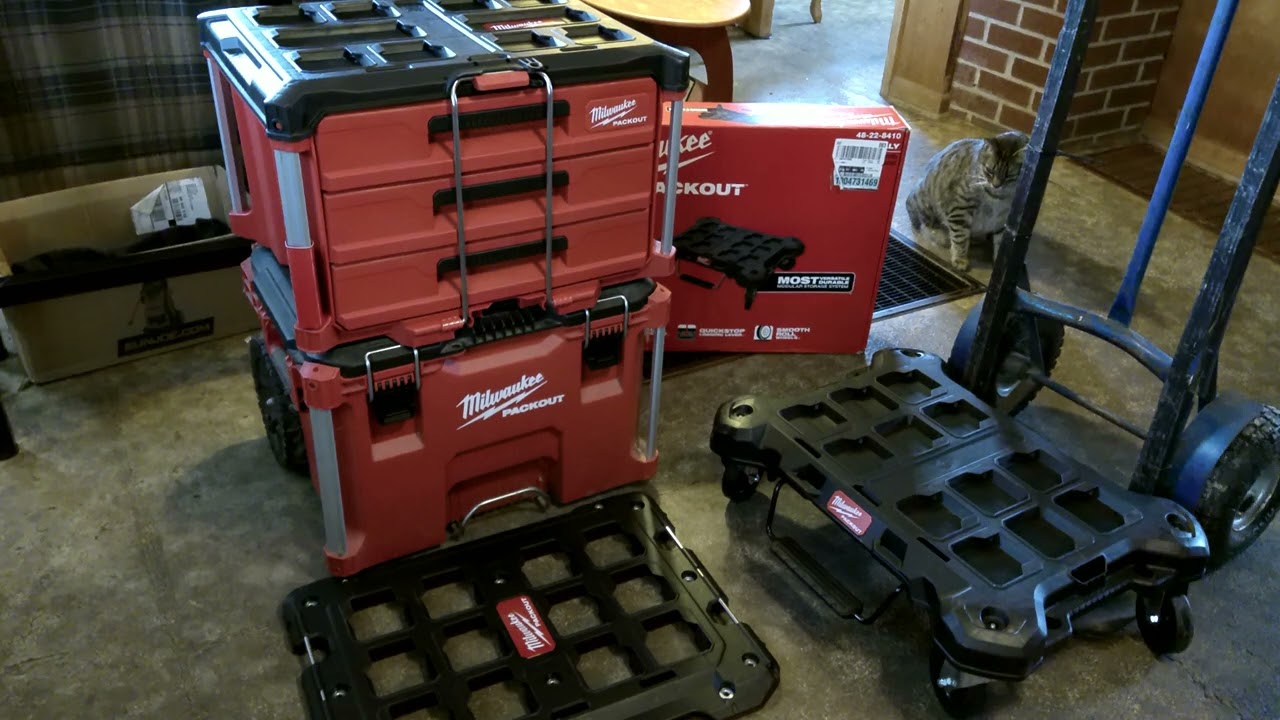 Milwaukee Packout Dolly vs Milwaukee Packout Mounting Plate for use with a hand truck.
