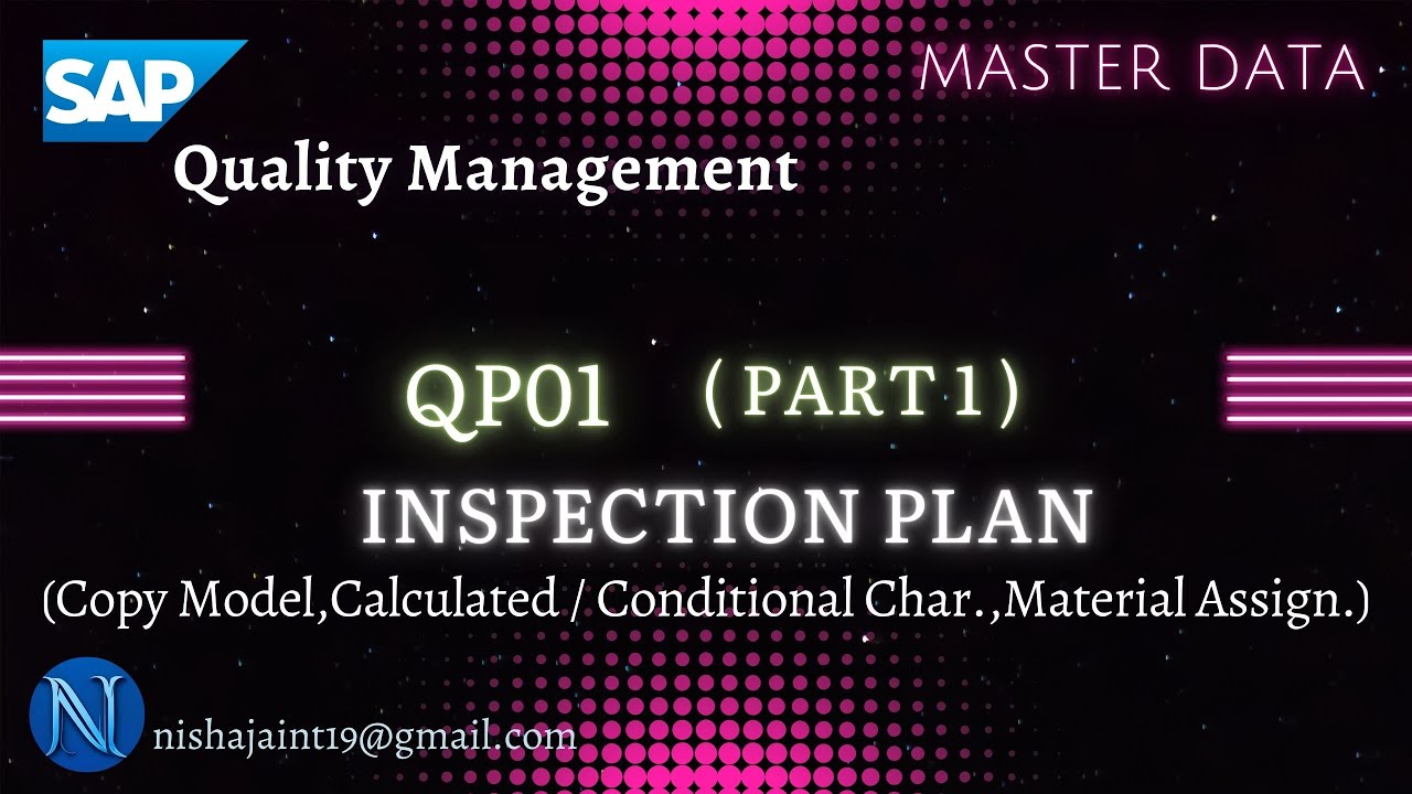 SAP S/4HANA QM Master Data | Create Inspection Plan | QP01 | QP60 | SAP Quality Management