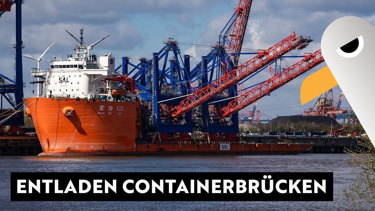 Entladen der neuen Containerbr&uuml;cken 🏗️ Spektakul&auml;rers Man&ouml;ver LIVE
