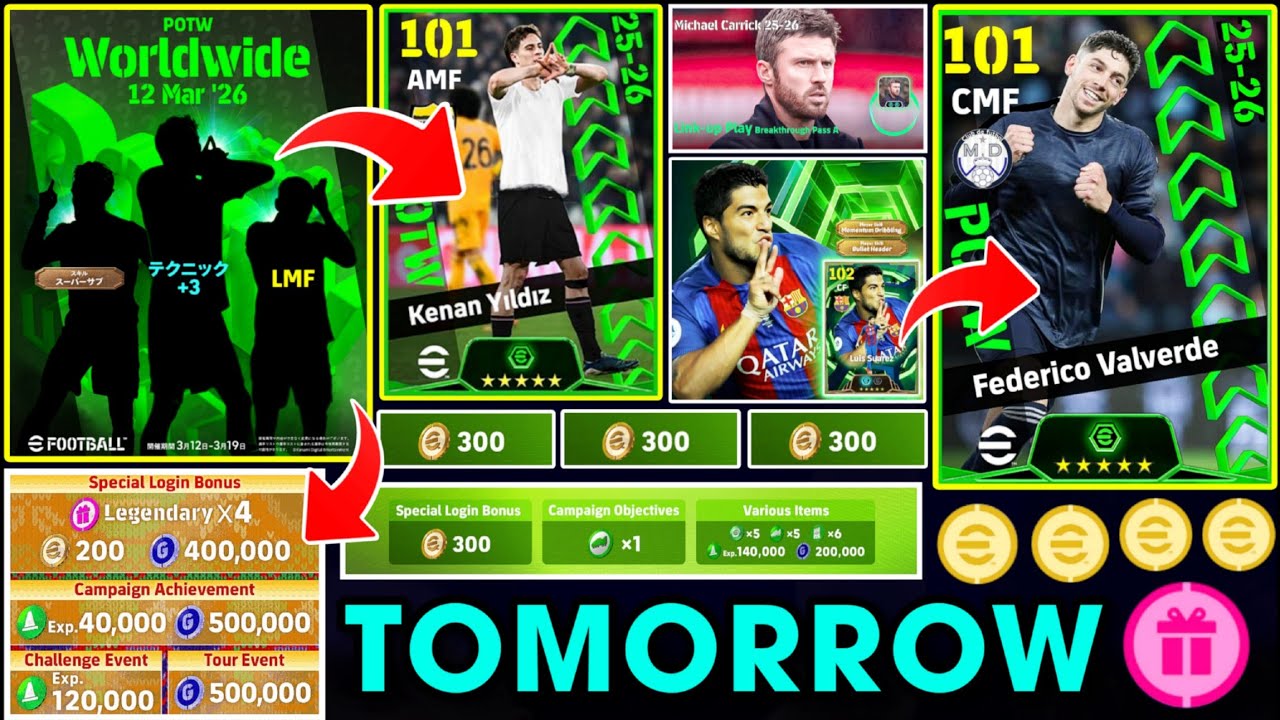 Завтра выйдет новое обновление eFootball&trade; 2026!! 🤩🔥 Новые эпические наборы, бесплатные монеты за ...