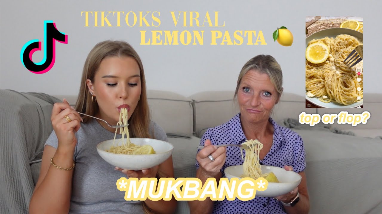 Wir probieren die VIRALE TIKTOK LEMON PASTA 🍋 ft. mum (spoiler: we were surprised...) + MUKBANG
