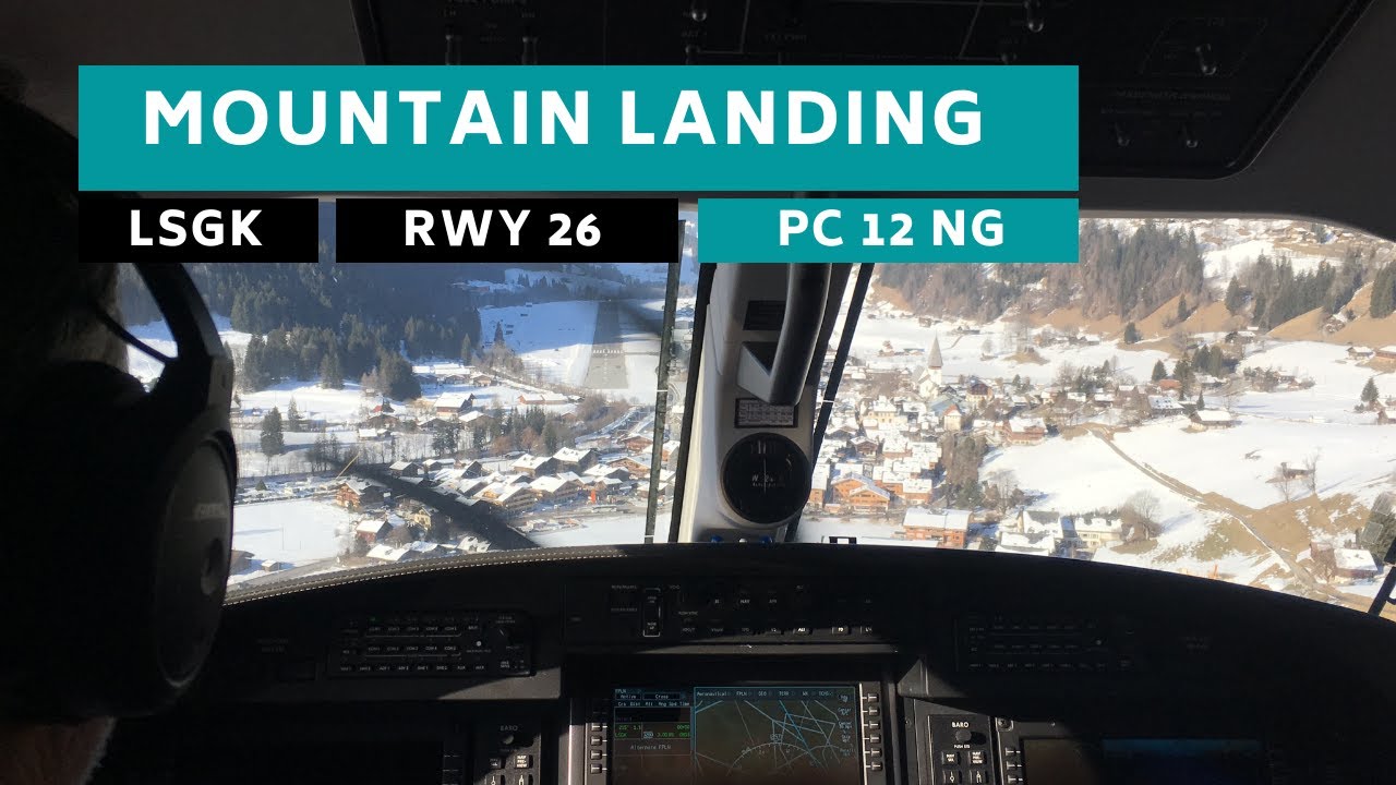 Pilatus PC-12 NG flight from Zurich to Gstaad Cockpitview Take off, Approach & landing