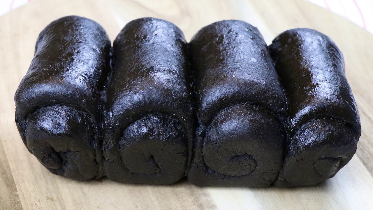 Squid Ink  Buns  [Squid ink bread loaf | Squid ink dough recipe | Black burger bun recipe]