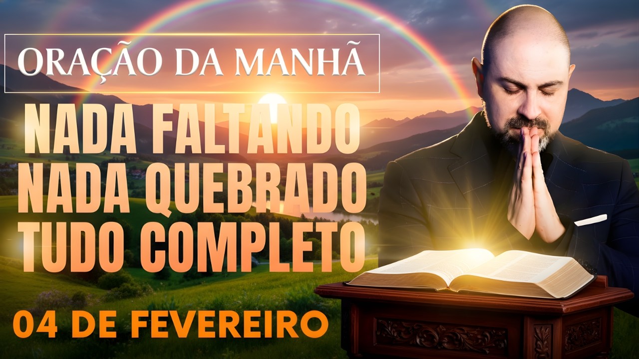 ORAÇÃO DA MANHÃ DE HOJE 04 DE FEVEREIRO SALMO 91 NADA FALTANDO, NADA QUEBRADO AGORA Vinicius Iracet,