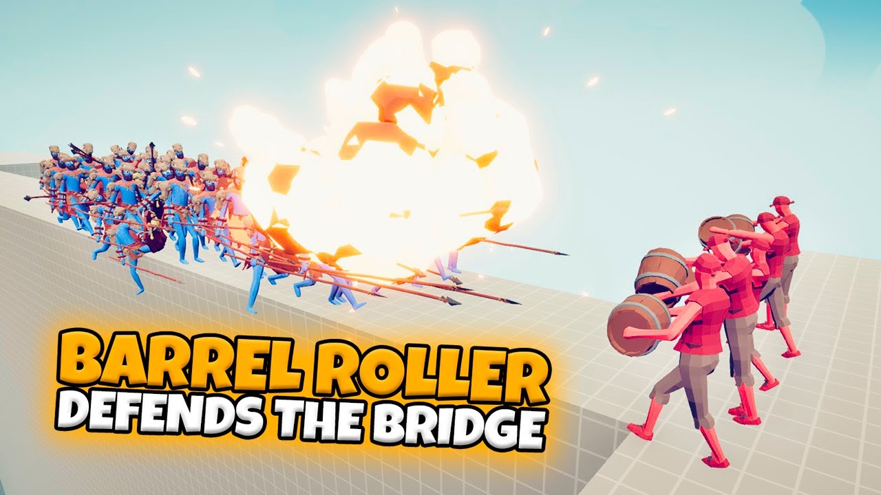 BARREL ROLLER DEFENDS THE BRIDGE VS EVERY FACTION | TABS MODDED GAMEPLAY