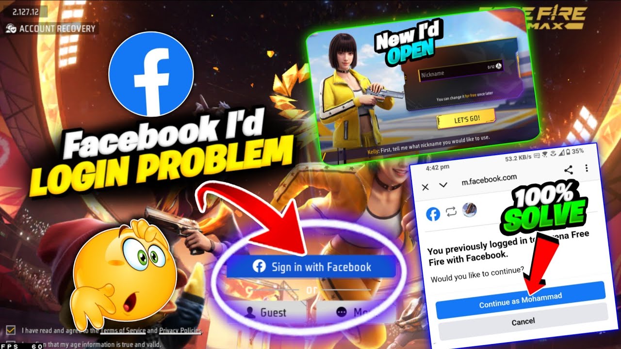 free fire facebook login problem | free fire login problem | free fire max facebook login problem